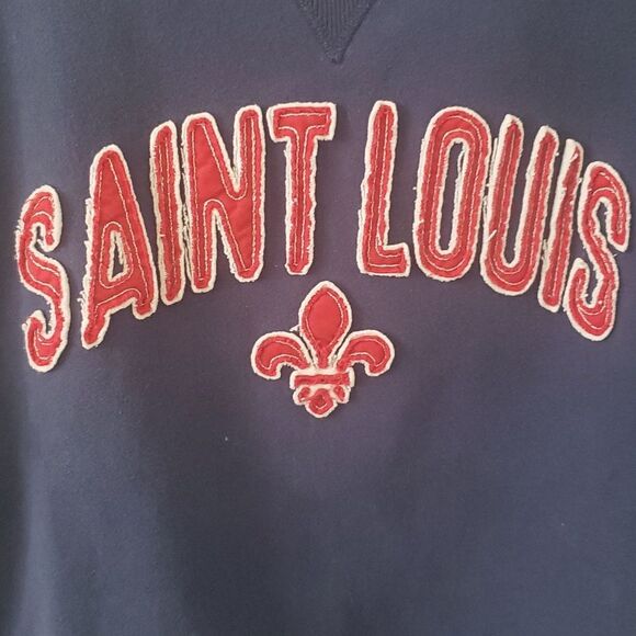 Navy Blue 84 Sweatshirt Men's Small with tackle twill letters St Louis - Picture 2 of 8